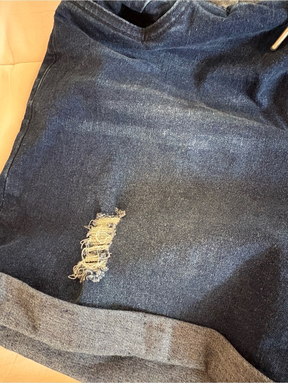 BloomChic Navy Denim Drawstring shorts - Picture 3 of 3